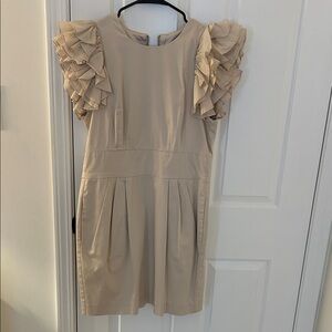 French Connection Cream Kids Dress with Ruffle Sleeves